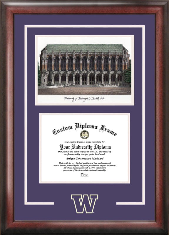 University of Washington Spirit Graduate Frame with Campus Image