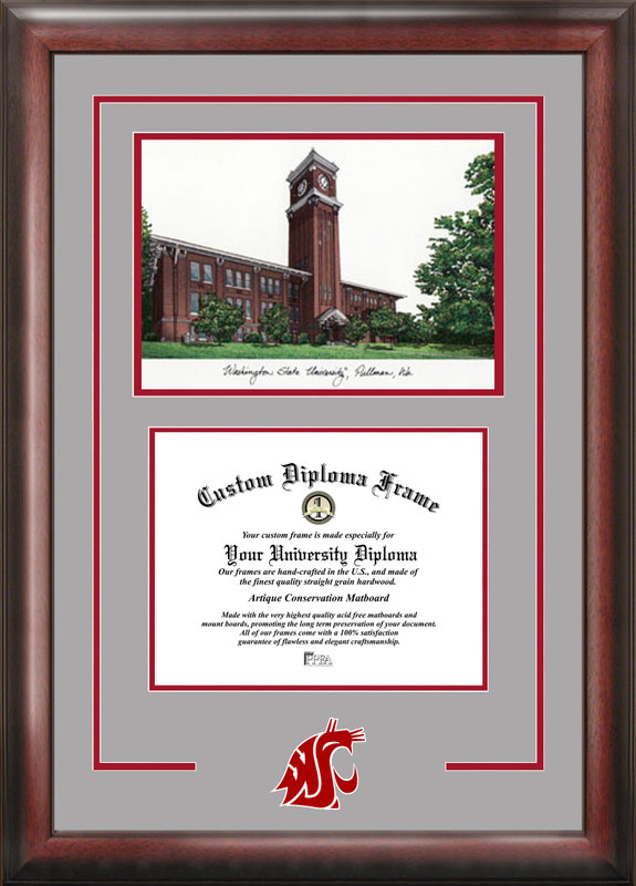 WA996SG Washington State University Spirit Graduate Frame with Campus Image