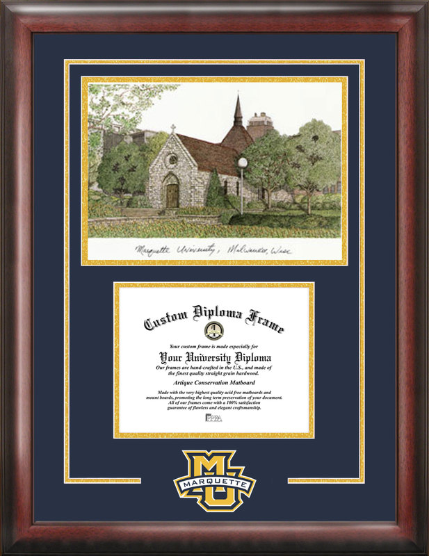 WI999SG Marquette University Spirit Graduate Frame with Campus Image