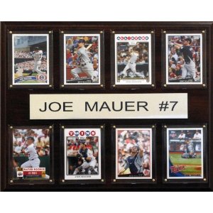 Picture of C & I Collectables 1215JOEMAUER8C MLB Joe Mauer Minnesota Twins 8 Card Plaque
