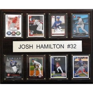 Picture of C & I Collectables 1215HAMIL8C MLB Josh Hamilton Texas Rangers 8 Card Plaque