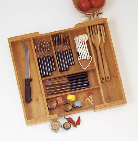 Picture of Lipper 8872 Bamboo Expandable Flatware Organizer