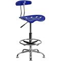 Flash Furniture LF-215-NAUTICALBLUE-GG Vibrant Nautical Drafting Stool with Tractor Seat - Blue and Chrome Flash Furniture LF-215-NAUTICALBLUE-GG Vibrant Nautical Drafting Stool with Tractor Seat - Blue and Chrome