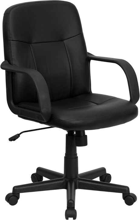 H8020-GG Mid-Back Black Glove Vinyl Executive Office Chair