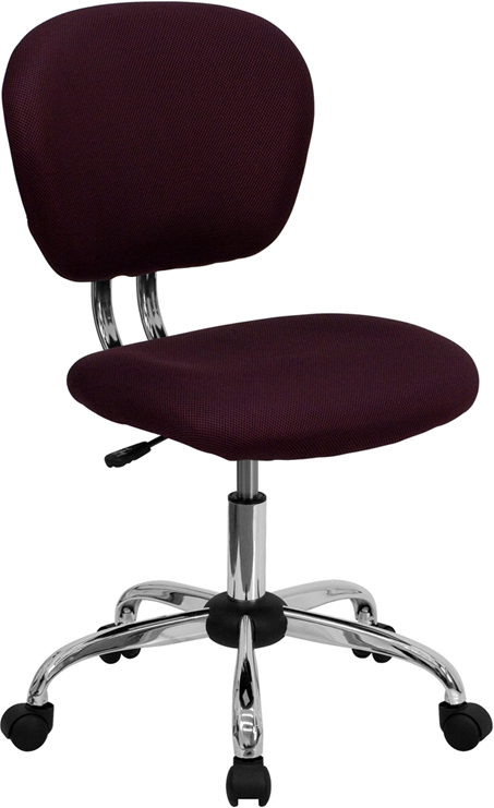 Picture of Flash Furniture H-2376-F-BY-GG Mid-Back Burgundy Mesh Task Chair with Chrome Base