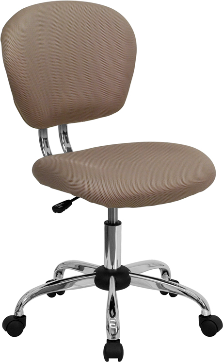 Picture of Flash Furniture H-2376-F-COF-GG Mid-Back Coffee Brown Mesh Task Chair with Chrome Base