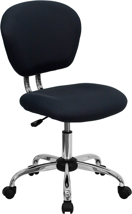 Picture of Flash Furniture H-2376-F-GY-GG Mid-Back Gray Mesh Task Chair with Chrome Base