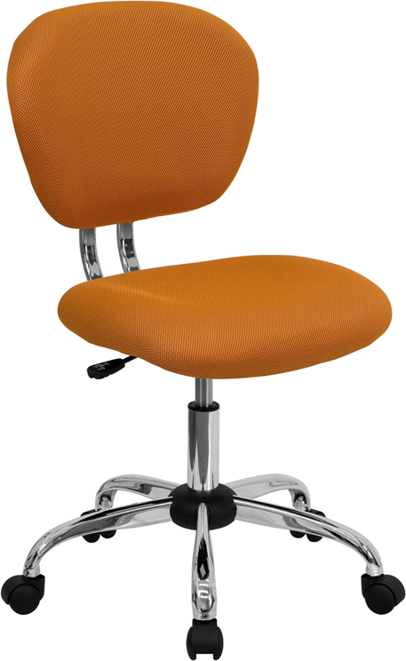 Picture of Flash Furniture H-2376-F-ORG-GG Mid-Back Orange Mesh Task Chair with Chrome Base