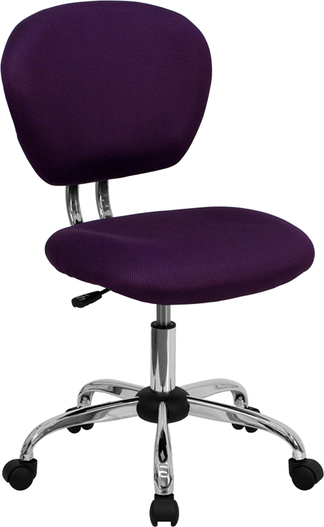 Picture of Flash Furniture H-2376-F-PUR-GG Mid-Back Purple Mesh Task Chair with Chrome Base