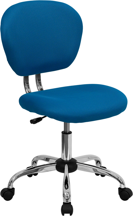 Picture of Flash Furniture H-2376-F-TUR-GG Mid-Back Turquoise Mesh Task Chair with Chrome Base