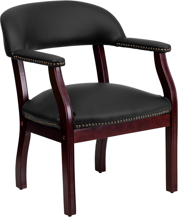 Picture of Flash Furniture B-Z105-LF-0005-BK-LEA-GG Black Top Grain Leather Captains Chair