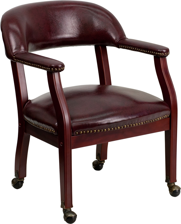 Picture of Flash Furniture B-Z100-OXBLOOD-GG Oxblood Vinyl Luxurious Conference Chair with Casters