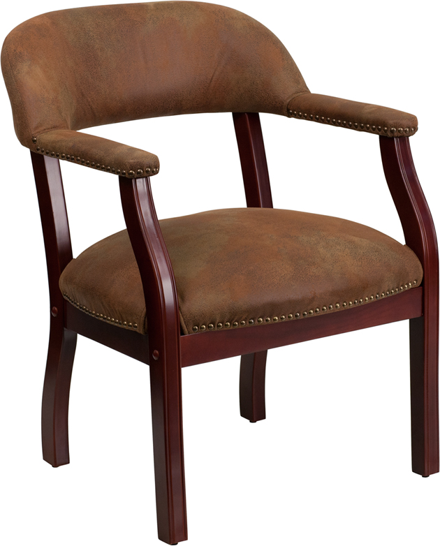 Picture of Flash Furniture B-Z105-BRN-GG Bomber Jacket Brown Luxurious Conference Chair