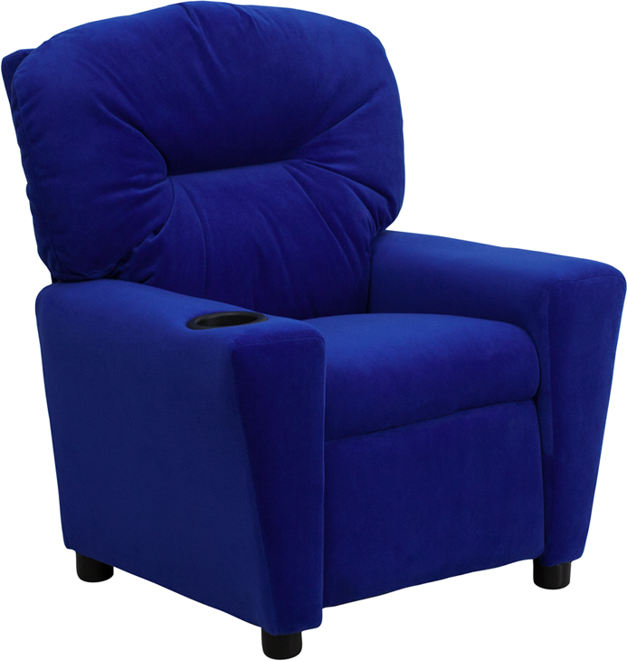 Picture of Flash Furniture BT-7950-KID-MIC-BLUE-GG Contemporary Blue Microfiber Kids Recliner with Cup Holder