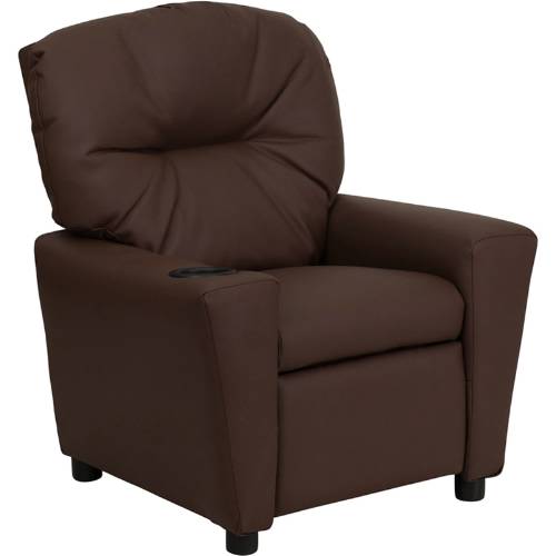 Picture of Flash Furniture BT-7950-KID-BRN-LEA-GG Contemporary Brown Leather Kids Recliner with Cup Holder