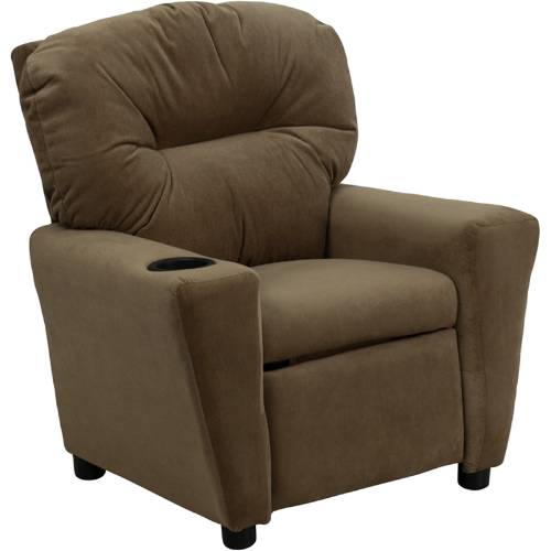 Picture of Flash Furniture BT-7950-KID-MIC-BRWN-GG Contemporary Brown Microfiber Kids Recliner with Cup Holder
