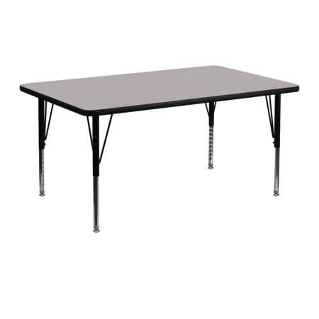 Picture of Flash Furniture XU-A2448-REC-GY-T-P-GG 24 in. W x 48 in. L Rectangular Activity Table with Grey Thermal Fused Laminate Top and Height Adjustable Pre-School Legs