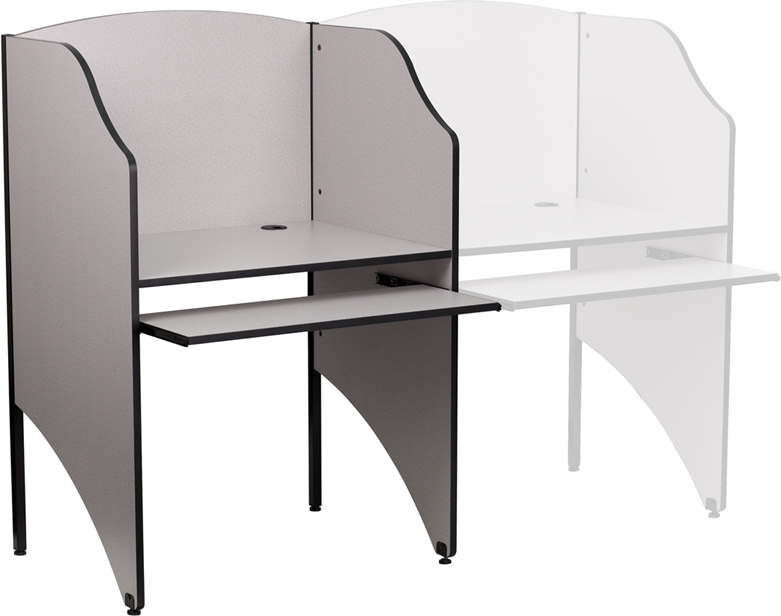 Picture of Flash Furniture MT-M6201-GY-GG Starter Study Carrel in Nebula Grey Finish