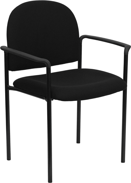 Picture of Flash Furniture BT-516-1-BK-GG Black Fabric Comfortable Stackable Steel Side Chair with Arms