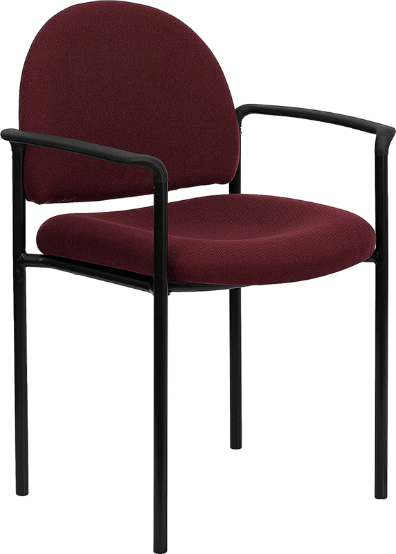 Picture of Flash Furniture BT-516-1-BY-GG Burgundy Fabric Comfortable Stackable Steel Side Chair with Arms