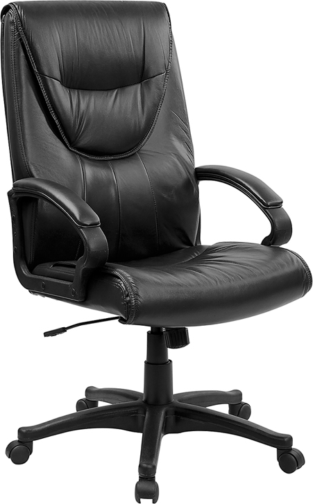 Picture of Flash Furniture BT-238-BK-GG High Back Black Leather Executive Swivel Office Chair