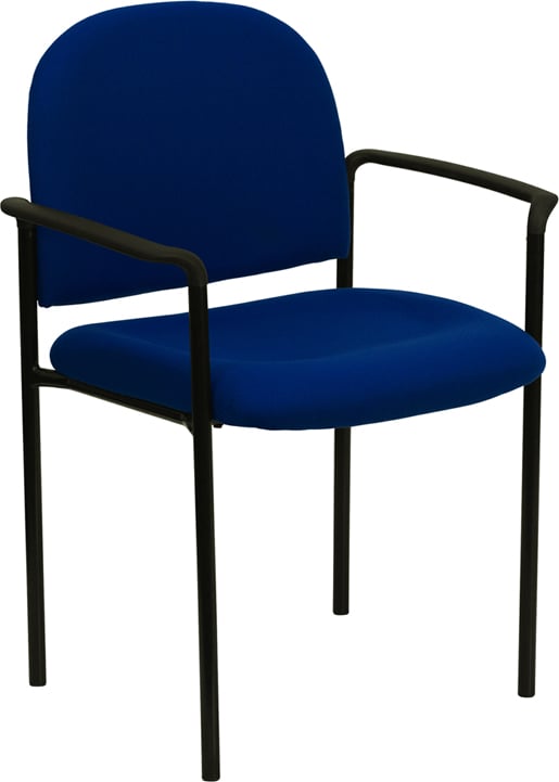 Picture of Flash Furniture BT-516-1-NVY-GG Navy Fabric Comfortable Stackable Steel Side Chair with Arms