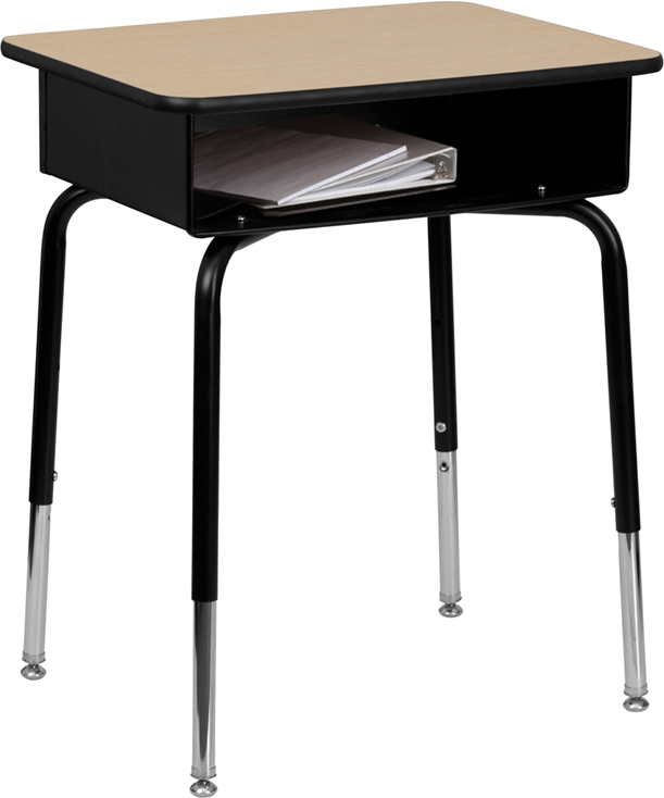 Picture of Flash Furniture FD-DESK-GG Student Desk with Open Front Metal Book Box