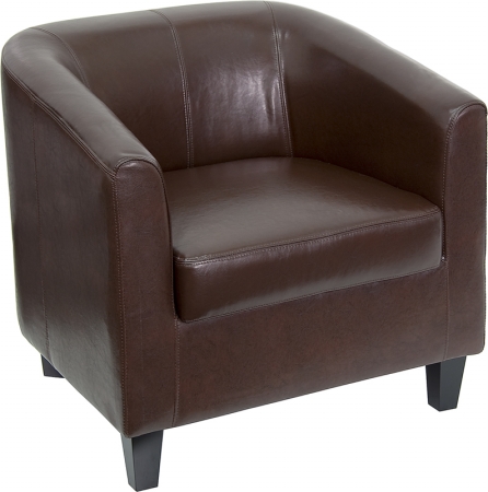 Picture of Flash Furniture BT-873-BN-GG Brown Leather Office Guest Chair - Reception Chair