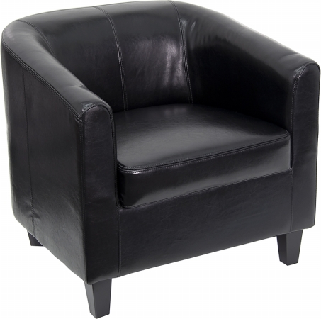 Picture of Flash Furniture BT-873-BK-GG Black Leather Office Guest Chair - Reception Chair
