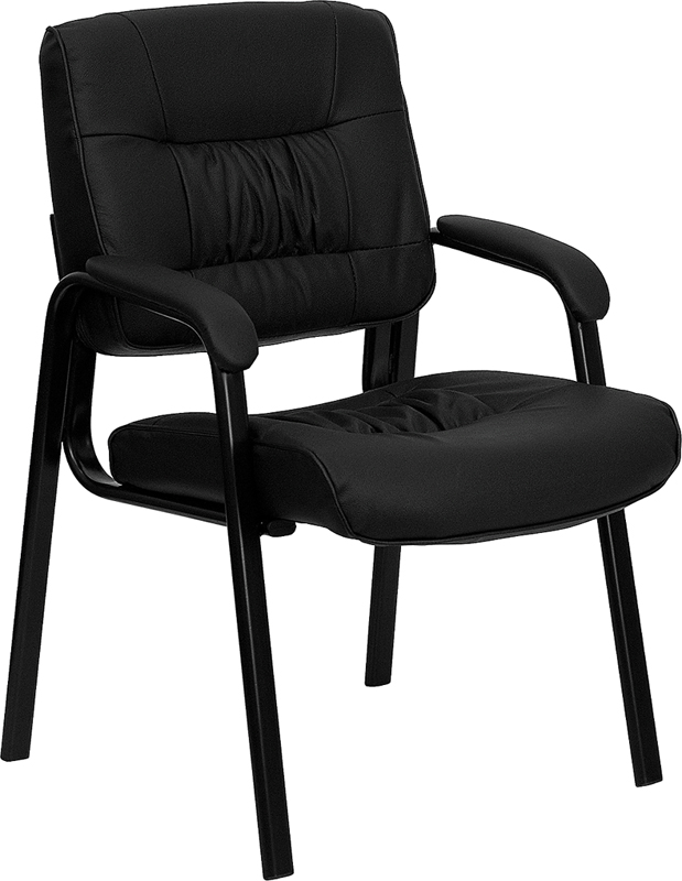 Picture of Flash Furniture BT-1404-GG Black Leather Guest - Reception Chair with Black Frame Finish