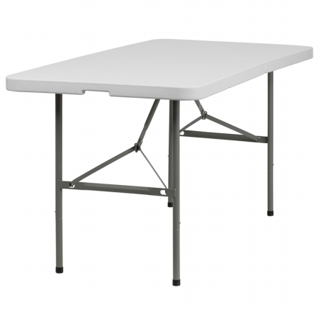 DAD-YCZ-152Z-GG 30 in. W x 60 in. L Plastic Bi-Fold Folding Table