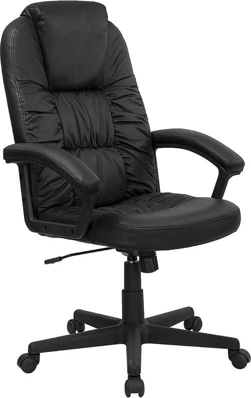 Picture of Flash Furniture BT-983-BK-GG High Back Black Leather Executive Swivel Office Chair