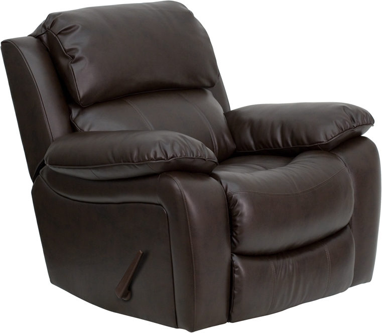 MEN-DA3439-91-BRN-GG Brown Leather Rocker Recliner -  Flash Furniture