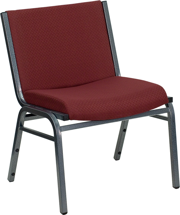 HERCULES Big & Tall Burgundy Fabric Stack Chair - Extra Wide - 1000 lb Capacity