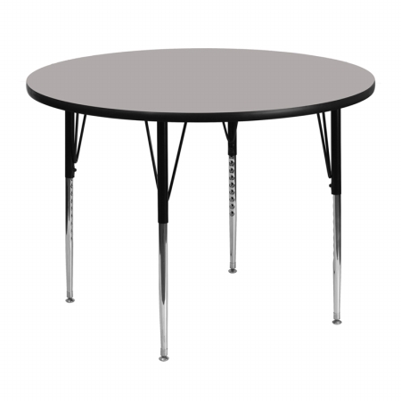 Picture of Flash Furniture XU-A48-RND-GY-H-A-GG 48 in. Round Activity Table with 1.25 in. Thick High Pressure Grey Laminate Top and Standard Height Adjustable Legs