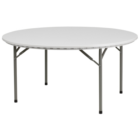 RB-60R-GG 60 in. Round Granite White Plastic Folding Table
