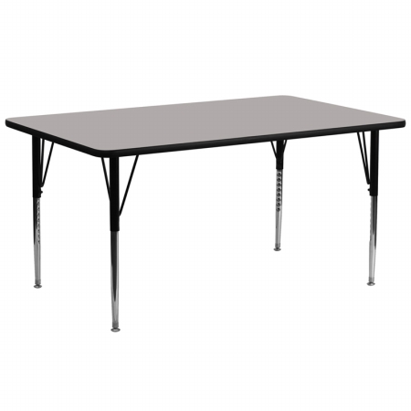 30 in. W x 72 in. L Rectangular Activity Table with 1.25 in. Thick High Pressure Grey Laminate Top and Standard Height Adjustable Legs