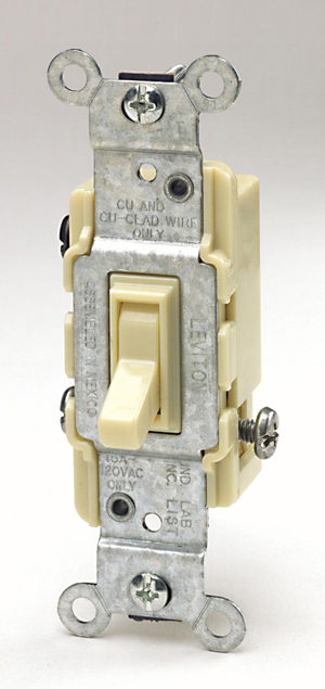Leviton Mfg S02-CS415-2WS White Commercial Grade 4-Way AC Quiet Switch Toggle