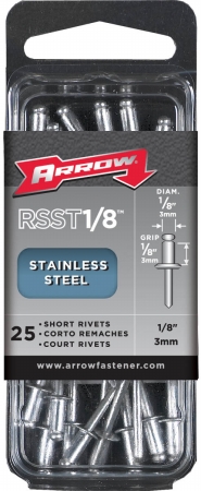 Arrow Fastener Co. RSST.13 25 Count .13 in. Short Stainless Steel Rivets
