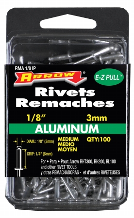 Picture of Arrow Fastener Co. RMA.13IP 100 Count .13 in. Medium Aluminum Rivets