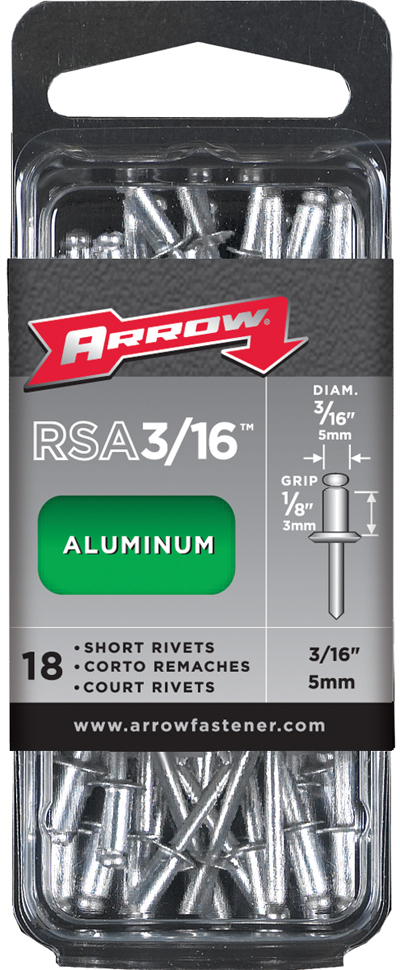 Arrow Fastener Co. RSA.19 18 Count .19 in. Short Aluminum Rivets