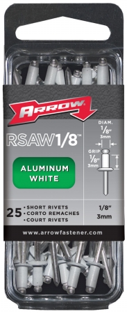 Arrow Fastener Co. RSAW.13 25 Count White .13 in. Short Aluminum Rivets