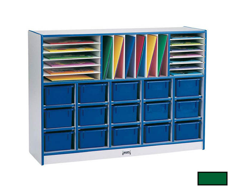 RAINBOW ACCENTS 0415JCWW119 SECTIONAL MOBILE CUBBIE Without trays - GREEN