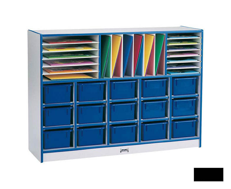 RAINBOW ACCENTS 0415JCWW180 SECTIONAL MOBILE CUBBIE Without trays - BLACK