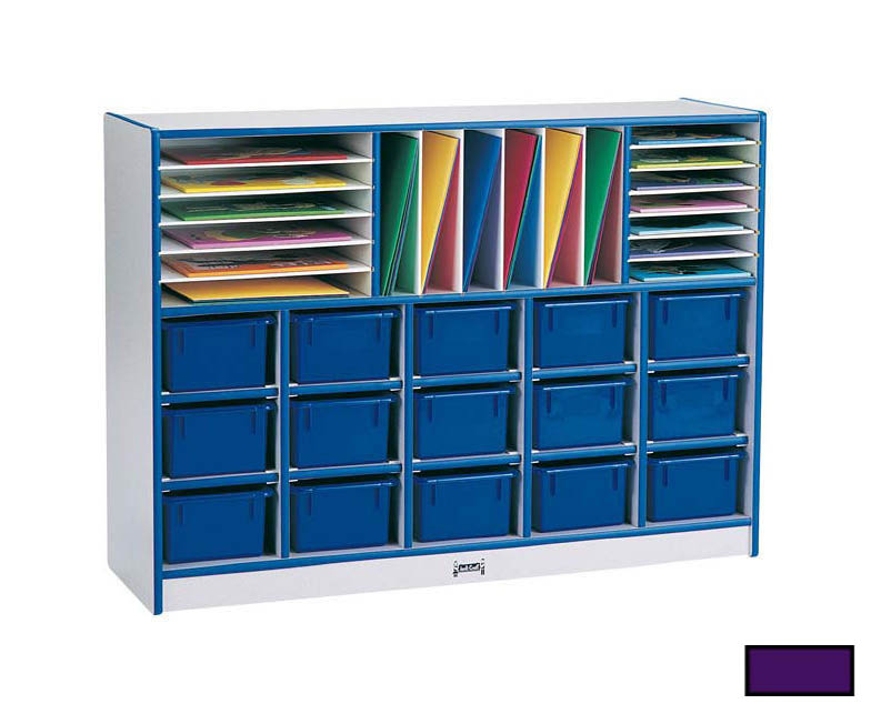 RAINBOW ACCENTS 0416JCWW004 SECTIONAL MOBILE CUBBIE With trays - PURPLE