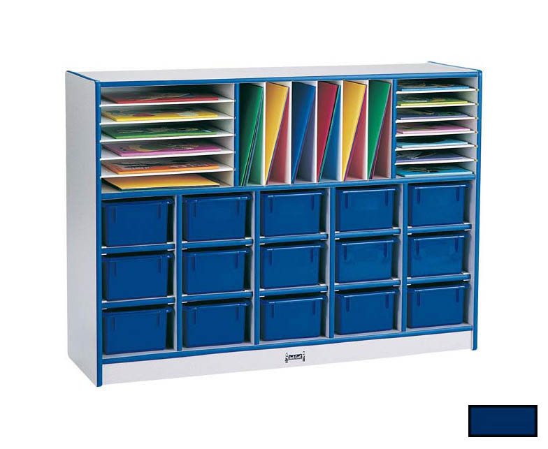 RAINBOW ACCENTS 0416JCWW112 SECTIONAL MOBILE CUBBIE With trays - NAVY