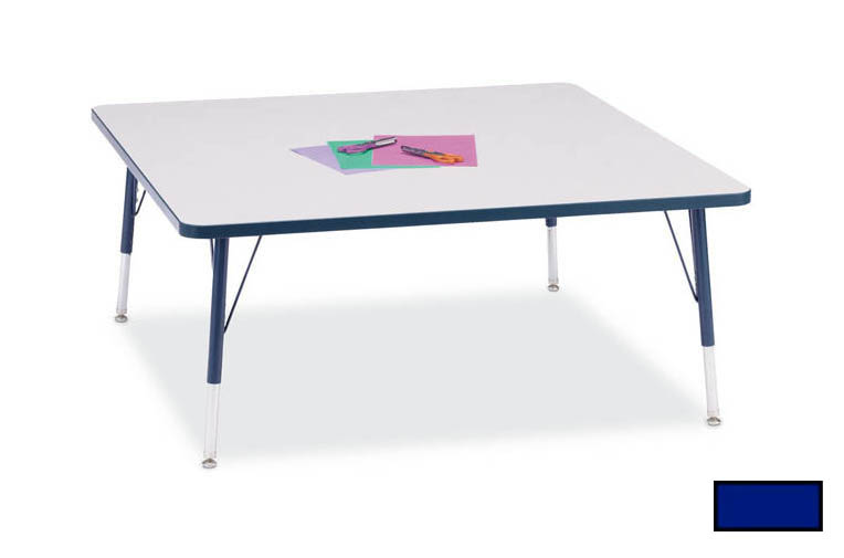 RAINBOW ACCENTS 6418JCE003 KYDZ ACTIVITY TABLE - SQUARE - 48 in. x 48 in. 15 in. - 24 in. HT - GRAY - BLUE
