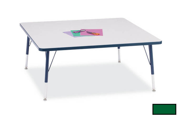RAINBOW ACCENTS 6418JCT119 KYDZ ACTIVITY TABLE - SQUARE - 48 in. x 48 in. 11 in. - 15 in. HT - GRAY - GREEN