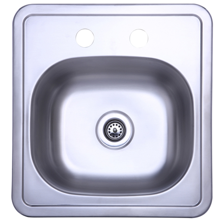 Picture of Gourmetier GKTS1515 Self-Rimming Single Bowl Bar Sink  Satin Nickel