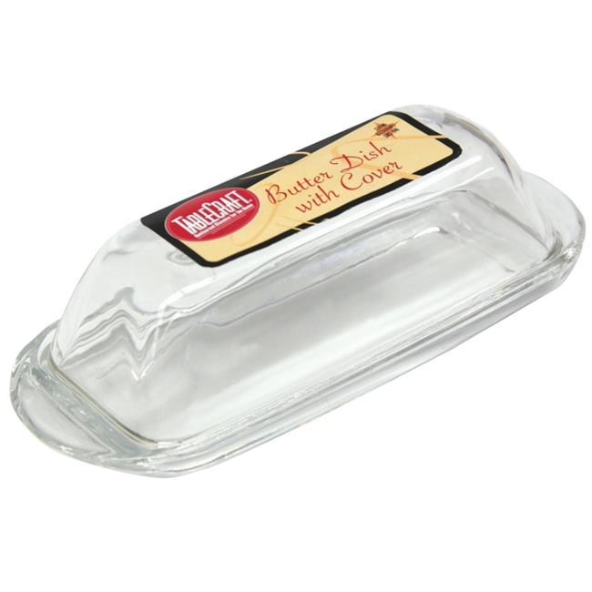 Tablecraft H124 Clear Glass Butter Dish - Pack of 6